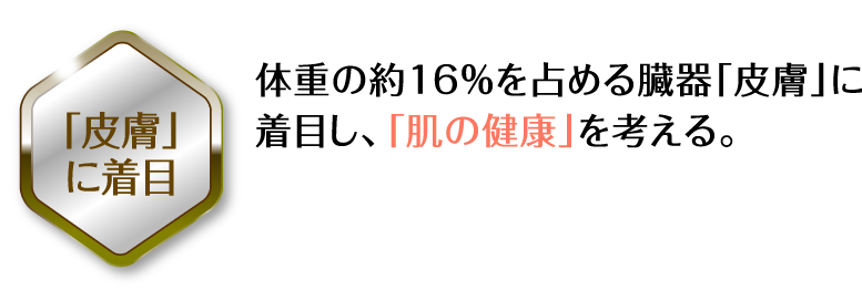 体重の約16％を占める臓器「皮膚」に着目し、「肌の健康」を考える。