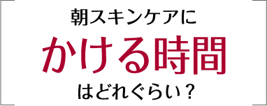 朝スキンケアにかける時間はどのくらい？