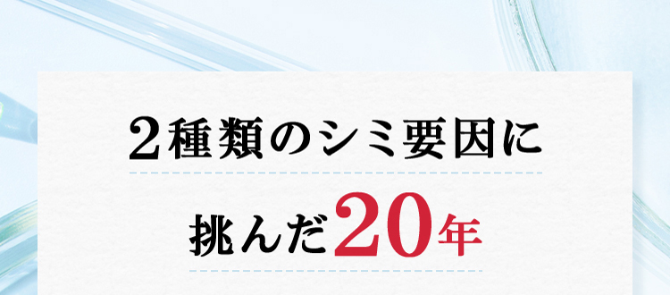 2種類のシミ要因に挑んだ20年