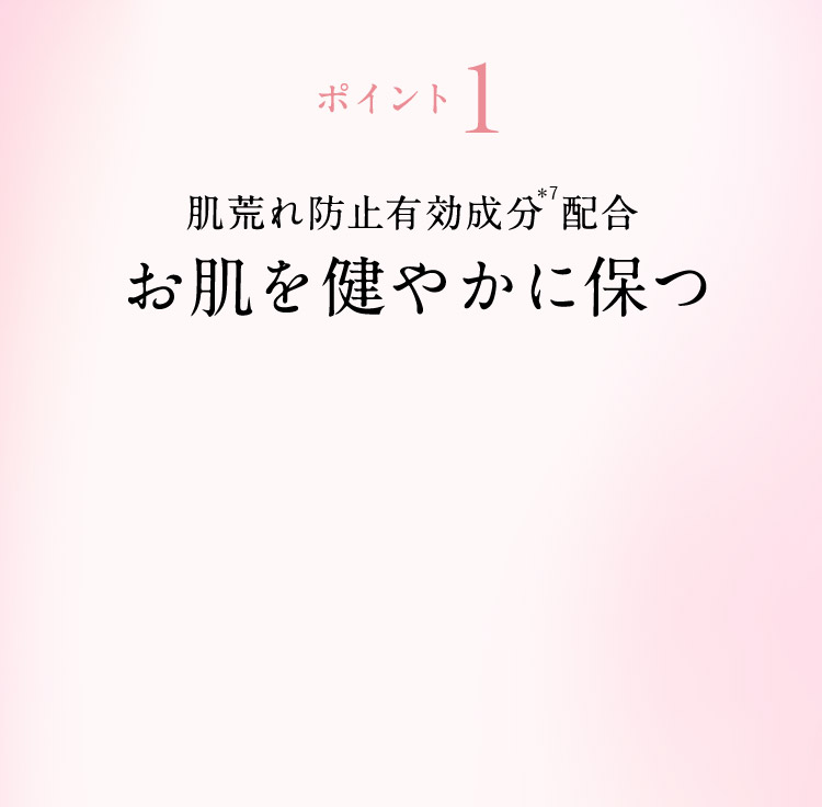 ポイント1 肌荒れ防止有効成分配合お肌を健やかに保つ