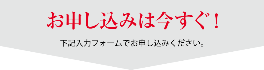 お申し込みは今すぐ！下記入力フォームまたはお電話でお申し込みください。