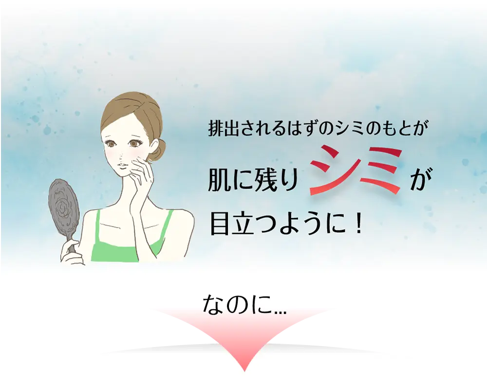 排出されるはずのシミのもとが肌に残りシミが目立つように！