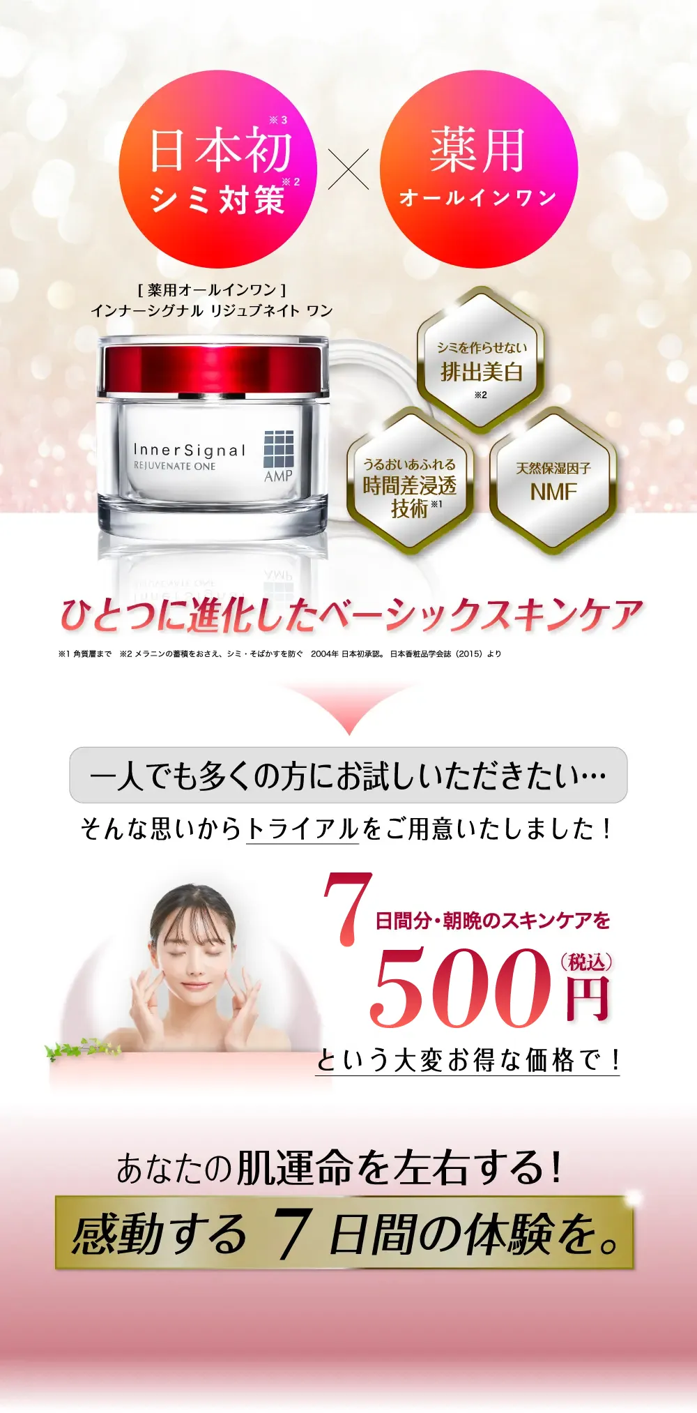 ひとつに進化したベーシックスキンケア 一人でも多くの方にお試しいただきたい…そんな思いからトライアルをご用意いたしました！