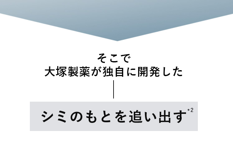 そこで大塚製薬が独自に開発した シミのもとを追い出す*2
